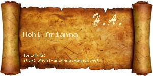 Hohl Arianna névjegykártya